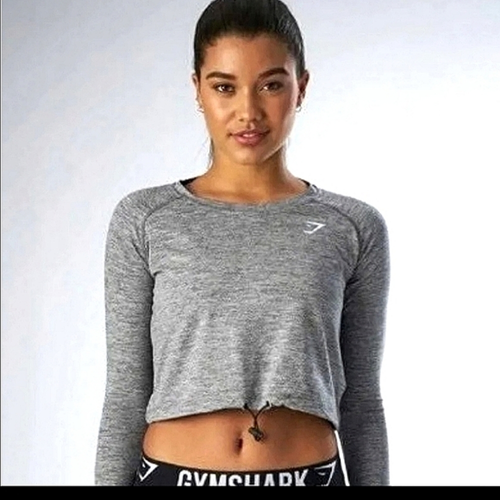 Gymshark Heather Gray Toggle Drawstring Waist Cro… - image 2